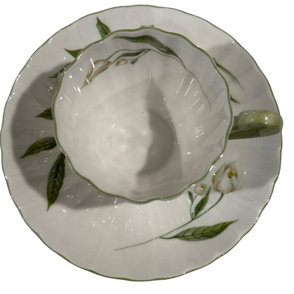 Shelley Fine Bone China Demitasse Syringa Cup Saucer Set Floral Vintage England - Picture 6 of 10